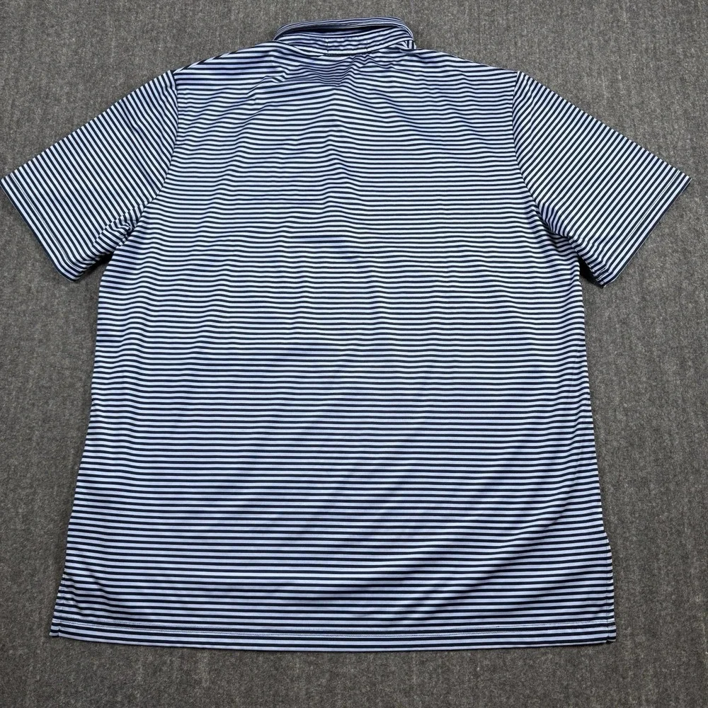 RLX Ralph Lauren Men's XL Golf Polo Shirt Blue Striped Stretch Performance